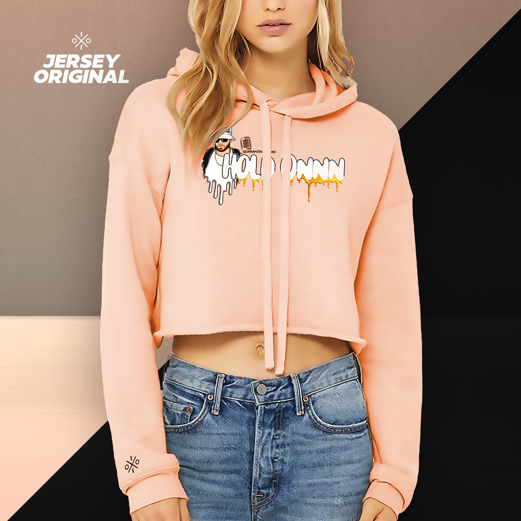 Peach discount cropped hoodie